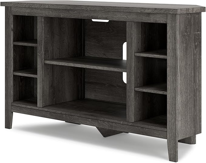 Signature Design by Ashley Arlenbry Modern Corner TV Stand with Fireplace Option & Fits TVs Up to 48 Inches, Gray - LeafyLoom