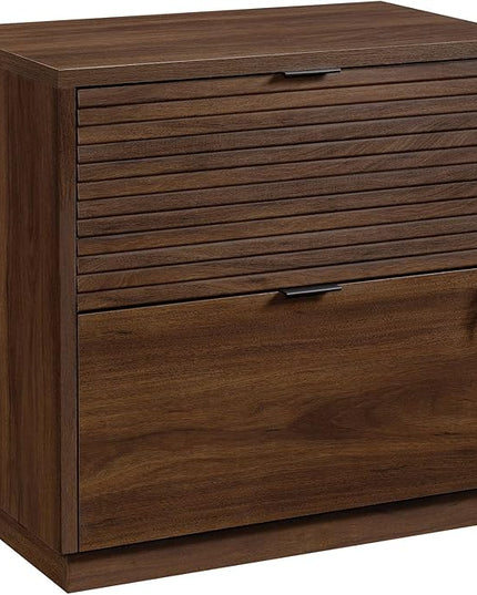 Sauder Englewood Lateral file, L: 30.87" x W: 19.29" x H: 29.25", Spiced Mahogany finish - LeafyLoom