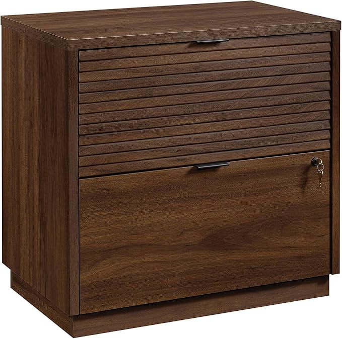 Sauder Englewood Lateral file, L: 30.87" x W: 19.29" x H: 29.25", Spiced Mahogany finish - LeafyLoom