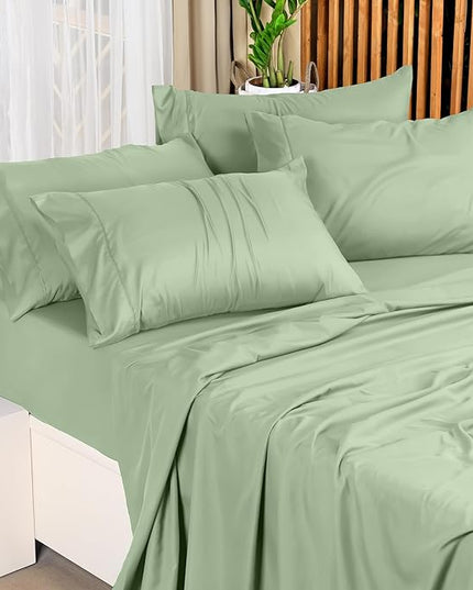 Utopia Bedding King Bed Sheets Set - 4 Piece Bedding - Brushed Microfiber - Shrinkage and Fade Resistant - Easy Care (King, Sage) - LeafyLoom
