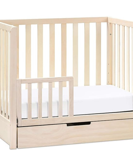 Carter's by DaVinci Colby 4-in-1 Convertible Mini Crib with Trundle Drawer in Washed Natural, Greenguard Gold Certified, Undercrib Storage - LeafyLoom