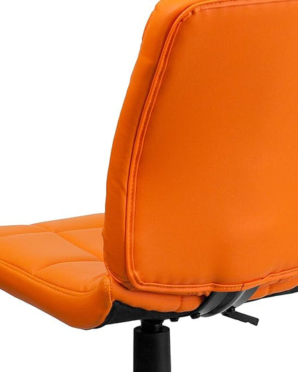 Flash Furniture Clayton Mid-Back Orange Quilted Vinyl Swivel Task Office Chair - LeafyLoom