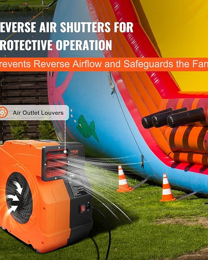 VEVOR Inflatable Blower, 1500W, 2 & 2.1 HP Bounce House Blower, Pump Commercial Air Blower for Inflatables, 3100 RPM Bouncy Castle Electric Fan Perfect for Bounce House - LeafyLoom