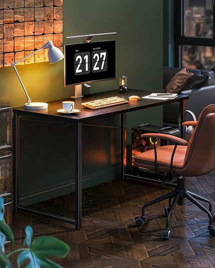 Coleshome 48 Inch Computer Desk, Modern Simple Style Desk for Home Office, Study Student Writing Desk, Black - LeafyLoom