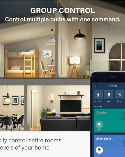 Sengled Alexa Light Bulb, S1 Auto Pairing with Alexa Devices, Warm Light Bulbs, Smart Light Bulbs that Work with Alexa, Bluetooth Mesh Smart Home Lighting, E26 60W Equivalent, 800LM, 2-Pack Sengled