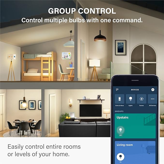 Sengled Alexa Light Bulb, S1 Auto Pairing with Alexa Devices, Warm Light Bulbs, Smart Light Bulbs that Work with Alexa, Bluetooth Mesh Smart Home Lighting, E26 60W Equivalent, 800LM, 2-Pack Sengled