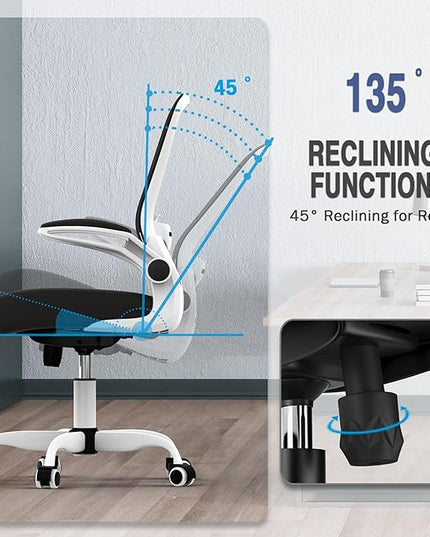 Office Chair, Ergonomic Desk Chair with Adjustable Lumbar Support, High Back Mesh Computer Chair with Flip-up Armrests-BIFMA Passed Task Chairs, Executive Chair for Home Office - LeafyLoom