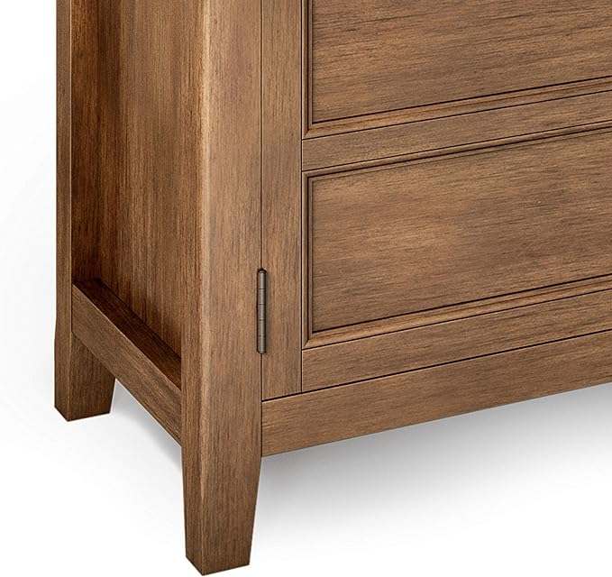 SIMPLIHOME Burlington SOLID WOOD 54 Inch Wide Transitional TV Media Stand in Rustic Natural Aged Brown for TVs up to 60 Inch, For the Living Room and Entertainment Center - LeafyLoom