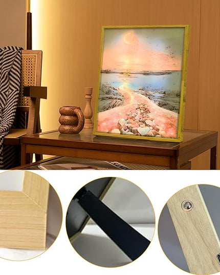 Light Up Painting Multicolor 3 Colors Table Wall Art Decor Lamp LED Desk Night Light Paint for Home Room Bedroom Office Decoration Housewarming(Original) - LeafyLoom