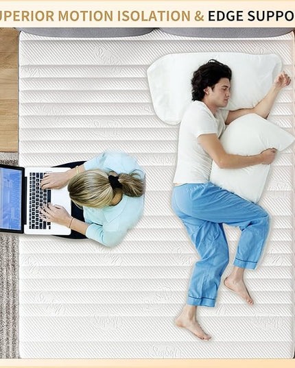 Double Mattress, 10 Inch Memory Foam Full Size Mattress, Full Bed Mattress in a Box Pressure Relief & Firm Mattress Double Size - LeafyLoom