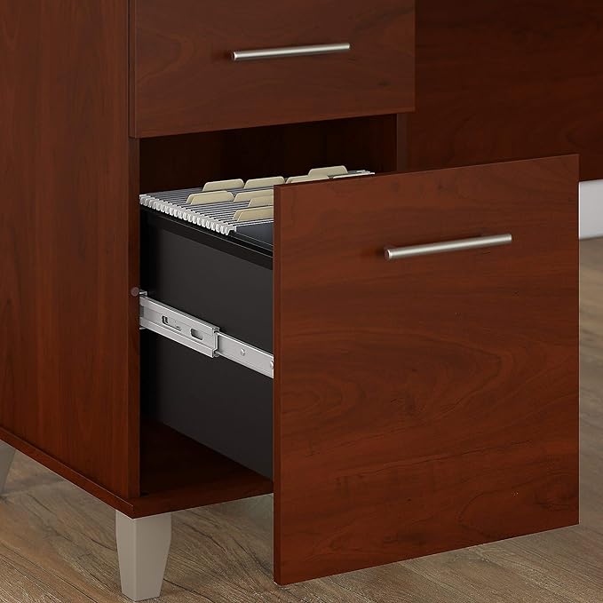 Bush Furniture Somerset 72W Office Desk with Drawers in Hansen Cherry - LeafyLoom