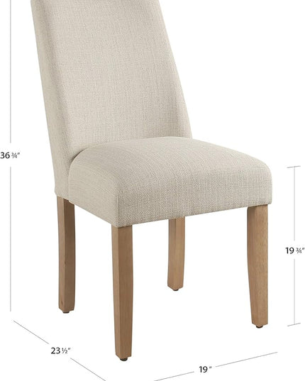 HomePop Dining Chair, Linen Cream (Single Pack) - LeafyLoom