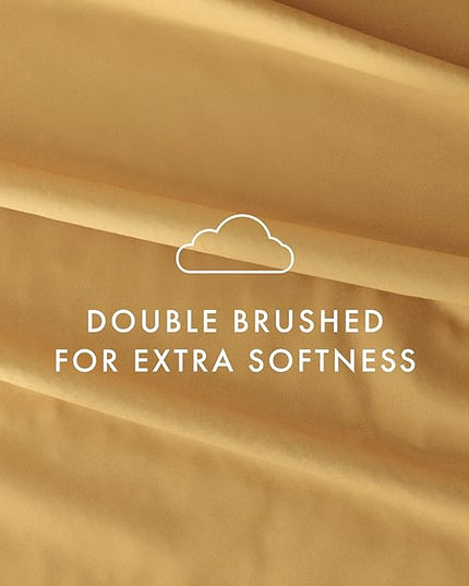 Linen Market Bed Sheets for Queen Size Bed (Gold) - Sleep Better Than Ever with These Soft and Cooling Queen Sheets - Deep Pocket Fits 16" Thick Beds - 4 Piece Queen Sheet Set - LeafyLoom