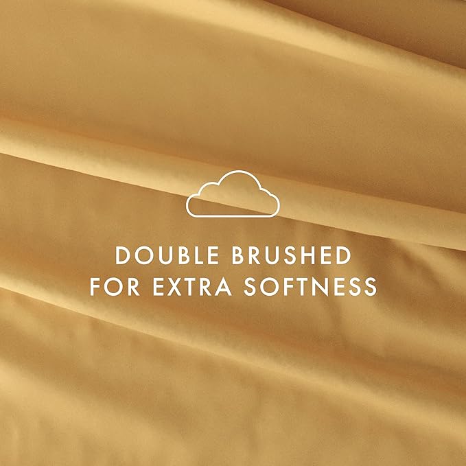 Linen Market Bed Sheets for Queen Size Bed (Gold) - Sleep Better Than Ever with These Soft and Cooling Queen Sheets - Deep Pocket Fits 16" Thick Beds - 4 Piece Queen Sheet Set - LeafyLoom