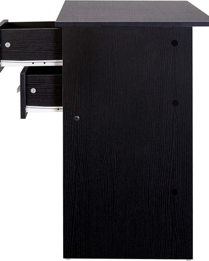 OneSpace Adina 2 Drawers Writing Desk, Black - LeafyLoom