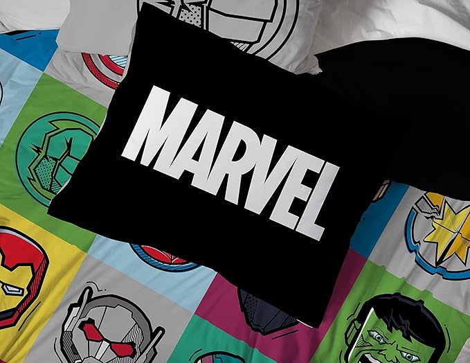 Jay Franco Marvel Avengers Pop 5 Piece Twin Size Bed Set - includes Comforter & Sheet Set - Super Soft Fade Resistant Microfiber (Official Marvel Product) - LeafyLoom