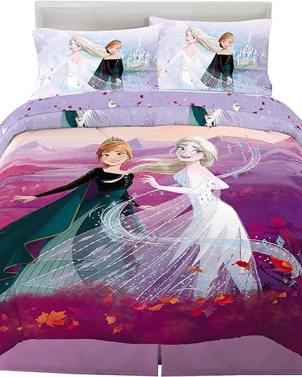 Disney Frozen 2 Kids Bedding Super Soft Comforter And Sheet Set, 5 Piece Full Size, "Official" Disney Product By Franco - LeafyLoom