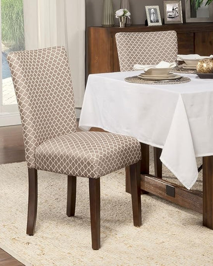 HomePop Parsons Classic Upholstered Accent Dining Chair, Set of 2, Brown - LeafyLoom