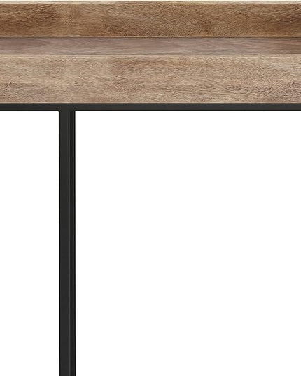SIMPLIHOME Gallagher SOLID MANGO WOOD and Metal 12 Inch Wide Rectangle C Side Table in Natural, Fully Assembled, For the Living Room and Bedroom - LeafyLoom