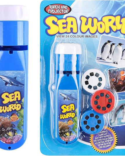 Georgie Porgy Children Projector Toys Educational Science Set Wall Ceiling Tent Torch Flashlight for Kids Gifts for Boys Girls (Sea Animal) - LeafyLoom
