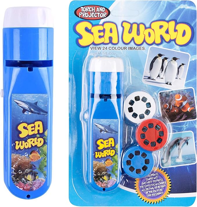 Georgie Porgy Children Projector Toys Educational Science Set Wall Ceiling Tent Torch Flashlight for Kids Gifts for Boys Girls (Sea Animal) - LeafyLoom