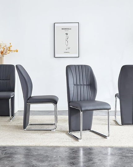 NicBex Haerin-SD-00294-LWJ Dining Chairs, 17.5"x16.6"x37.6", Gray - LeafyLoom