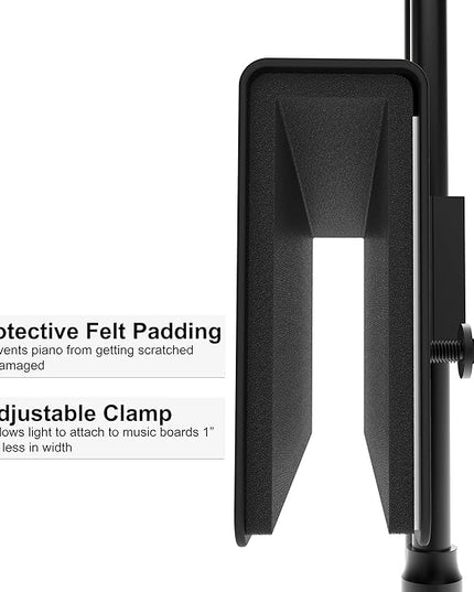 Cocoweb 22" Grand Piano Lamp, LED, Adjustable, Quality Lighting in Black with Satin Nickel Accents, with Plug-in Adapter - GPLED22SND - LeafyLoom