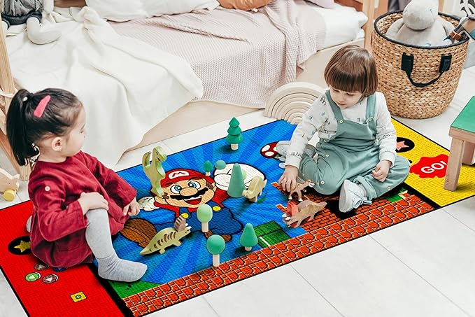 Bedroom Rugs Cartoon 3D Printing Rugs for Boys, Girls, Children and Infants, Children's Bedroom Game Room Anti-Skid Carpet for Children, Children's Crawl Rugs for Children's Playground Floor Mat - LeafyLoom