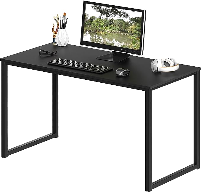 SHW Home Office 40-Inch Computer Desk, Black - LeafyLoom