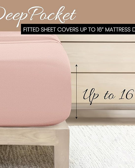Linen Market 4 Piece Queen Bedding Sheet Set (Pink Heart) - Sleep Better Than Ever with These Ultra-Soft & Cooling Bed Sheets for Your Queen Size Bed - Deep Pocket Fits 16" Mattress - LeafyLoom