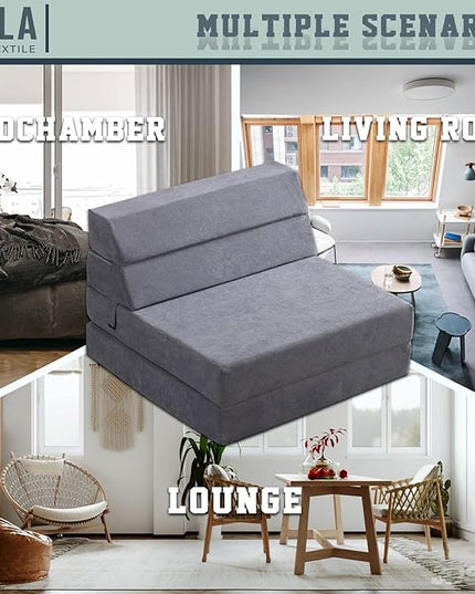 jela Sofa Bed Foldable Mattress Luxury Corduroy, Folding Sleeper Sofa Chair Bed Floor Mattress Floor Couch, Fold Out Couch Futon Mattress for Guest Room, Living Room - LeafyLoom