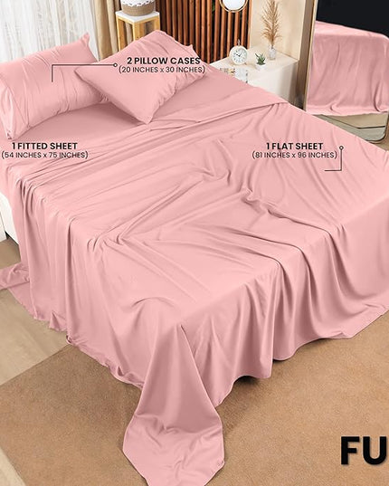 Utopia Bedding Full Bed Sheets Set - 4 Piece Bedding - Brushed Microfiber - Shrinkage and Fade Resistant - Easy Care (Full, Pink) - LeafyLoom