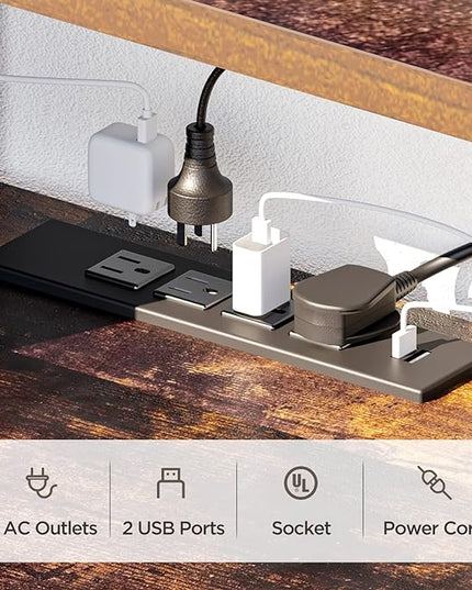 Floating TV Stand Wall Mounted with Power Outlet 70", Floating Entertainment Center, Wood Media Console Shelf for Under TV Storage for Living Room Bedroom Office - LeafyLoom