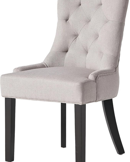 Hayden Fabric Dining Chairs, 2-Pcs Set,Polyester, Light Grey - LeafyLoom