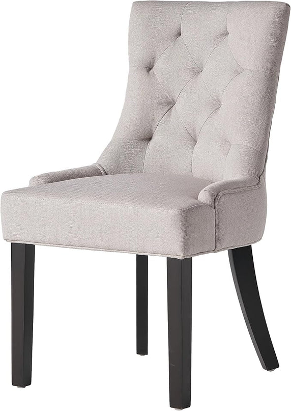 Hayden Fabric Dining Chairs, 2-Pcs Set,Polyester, Light Grey - LeafyLoom