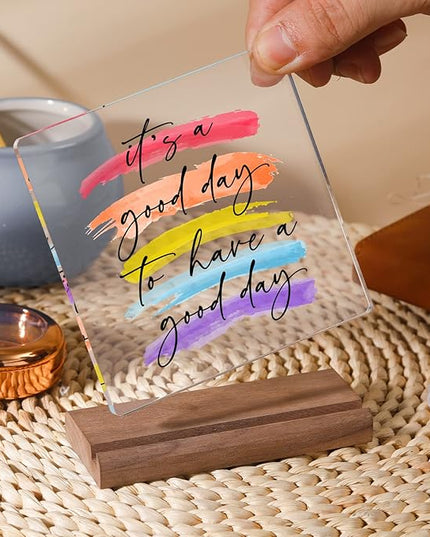 Its A Good Day To Have A Good Day Office Table Desktop Decor Desk Decorations For Women Office - Desk Décor For Women Desk Motivational Work Desk Decor Inspirational Quotes Gifts - LeafyLoom
