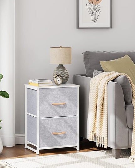 Nicehill Nightstand, Nightstand for Bedroom with Drawers, Small Dresser with Drawers, Bedside Table Bedside Furniture, Night Stand End Table with Storage Drawers for Bedroom, Light Grey - LeafyLoom