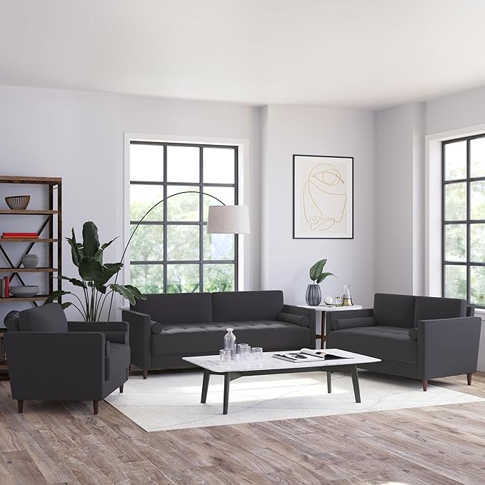 LifeStyle Solutions Arm chair, 39.8" W x 31.1" D x 33.5" H, Heather Grey - LeafyLoom