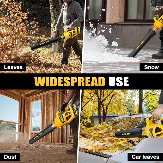 ALLOYMAN 40V Max Cordless Leaf Blower,500CFM Dual Battery Driven Blower with 2 * 4.0Ah Batteries & Fast Charger,2 Variable Speed Lightweight Battery Powered Leaf Blowers for Lawn Care/Snow Blowing - LeafyLoom
