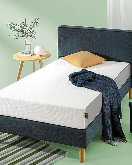 ZINUS Cooling Essential Foam Bed Mattress Conventional, Twin, White - LeafyLoom