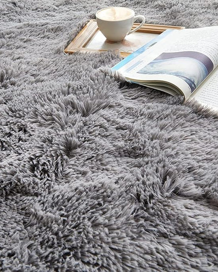 YOBATH Fluffy 8x10 Feet Large Area Rugs for Living Room Bedroom, Big Modern Soft Fuzzy Shaggy Carpet Shag Rugs Girls Boys Kids Nursery Dorm Room, Grey - LeafyLoom
