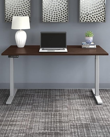 Bush Business Furniture Move 60 27-48-Inch Adjustable Desk, Black Walnut/Cool Gray Metallic (M6S6030BWSK) - LeafyLoom