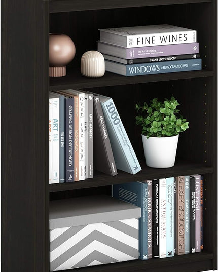 FURINNO Gruen 3-Tier Bookcases, Espresso - LeafyLoom