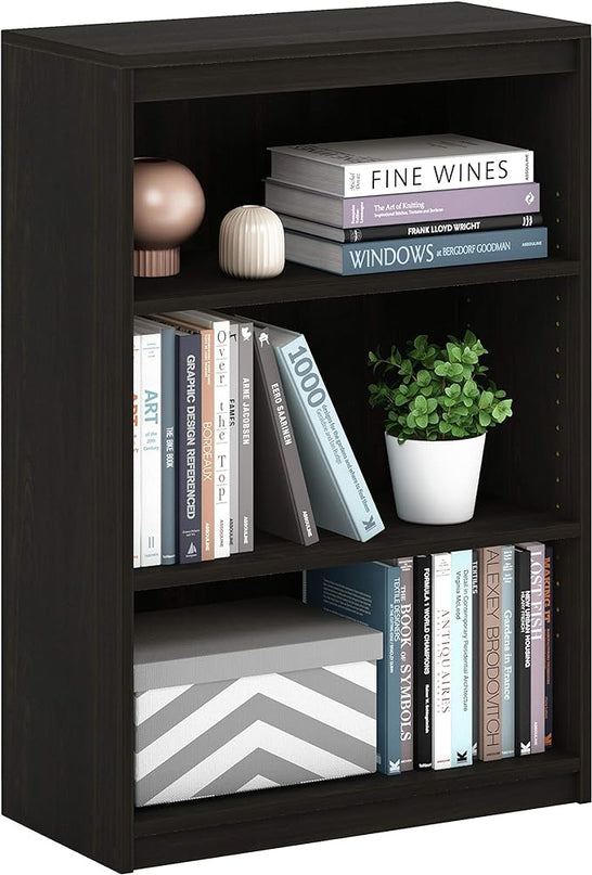FURINNO Gruen 3-Tier Bookcases, Espresso - LeafyLoom
