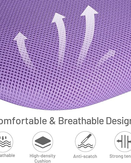 Kids Desk Chair, Armless Home Office Task Chair with Mesh Padded Cushion, Swivel Study Computer Chair with Rolling Wheels for Children Student, Purple - LeafyLoom