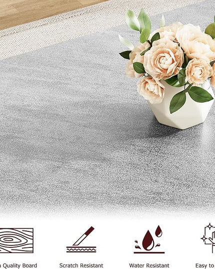 IDEALHOUSE Kitchen Table with Benches, Dining Table Benches Set for 4, Rectangular Kitchen Table Set with Sturdy Metal Frame, Saving Space for Kitchen, Dining Room, Apartment, Gray, 44.8" - LeafyLoom