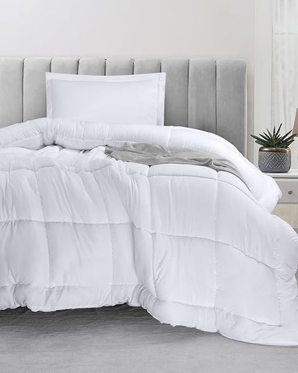 Utopia Bedding Twin Comforter Set Kids with 1 Pillow Sham, Bedding Comforter Sets, Down Alternative White Comforter, Soft and Comfortable, Machine Washable (Pack of 6) - LeafyLoom