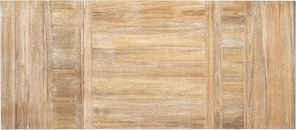 6-Piece Wood 82inch Extendable Dining Table Set with Two 11" Removable Leaves, 4 Upholstered Chairs and Bench, Farmhouse Style, Natural, 60"-82" L x 36" W x 30" H - LeafyLoom