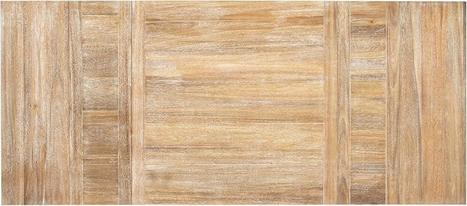 6-Piece Wood 82inch Extendable Dining Table Set with Two 11" Removable Leaves, 4 Upholstered Chairs and Bench, Farmhouse Style, Natural, 60"-82" L x 36" W x 30" H - LeafyLoom