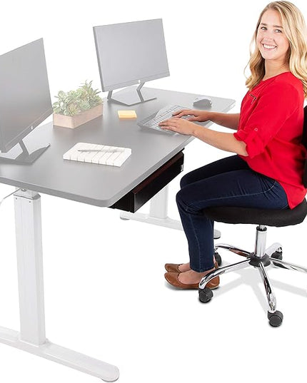 Stand Steady Attachable Under Desk Drawer | Pull-Out Storage Organizer with Smooth Sliding Tracks | Spacious Storage Drawer Easily Mounts to Desks and Workstations (Black / 17.5 x 11.5) - LeafyLoom